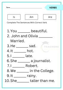 Is Am Are Worksheet Is Am Are Worksheet