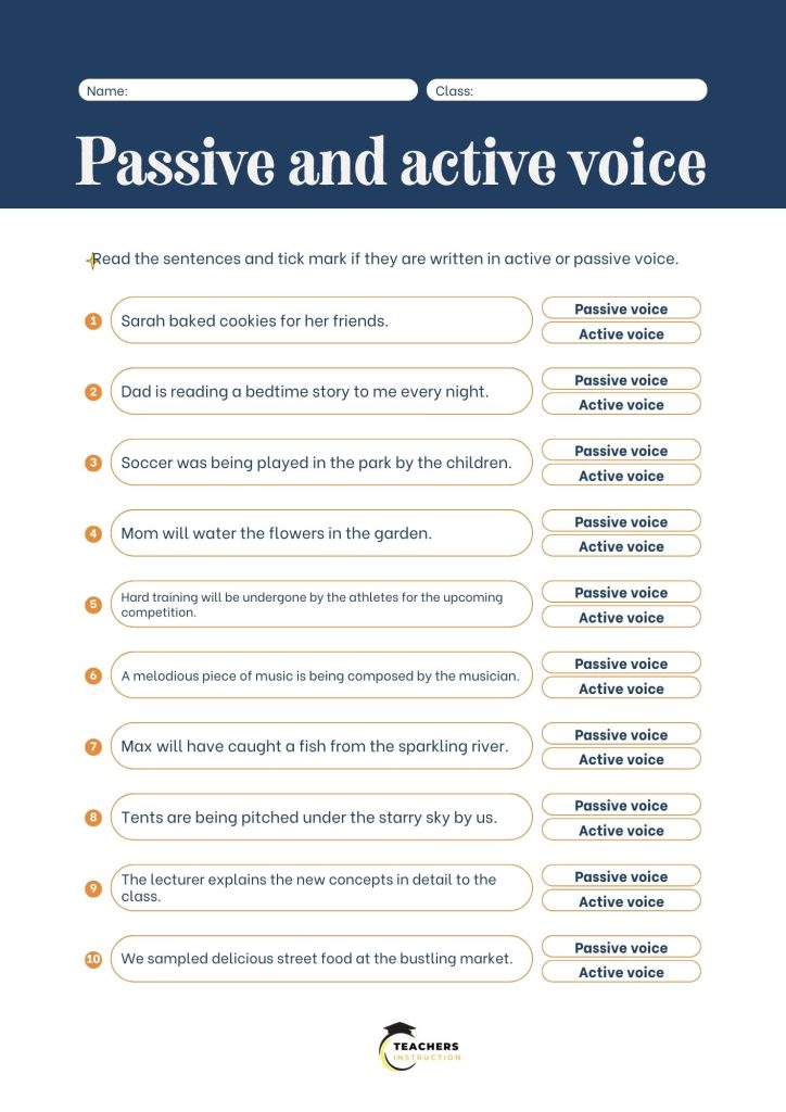 50 Sentences Of Active And Passive Voice