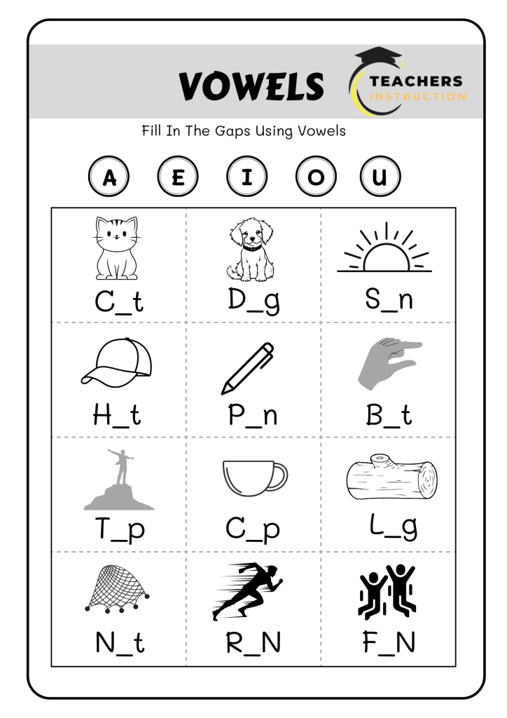 AEIOU worksheet