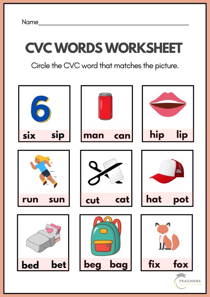 CVC Word Worksheets